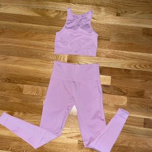 SetActive Ribbed High Neck Bra and Ribbed Leggings